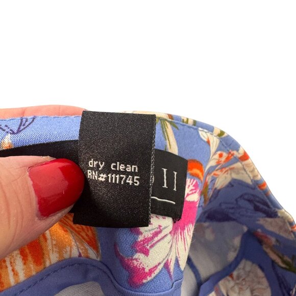 Eloquii Size 20 Floral Print Pencil Skirt Blue Multicolor Cotton Blend - Picture 7 of 7